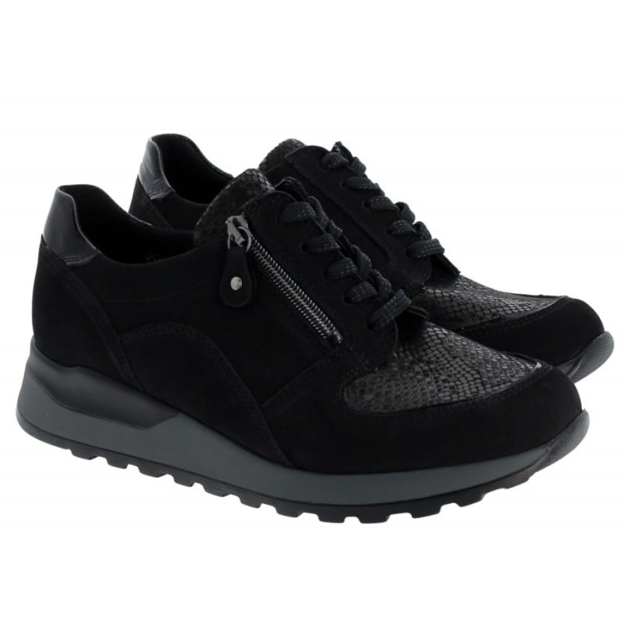 Women'S Waldlaufer | Hiroko H64007 Trainers - Black Leather