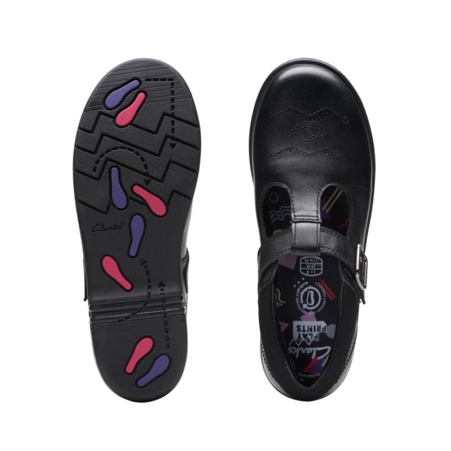 Children'S Clarks Girls School Shoes | Jazzy Tap Kid School Shoes - Black Leather