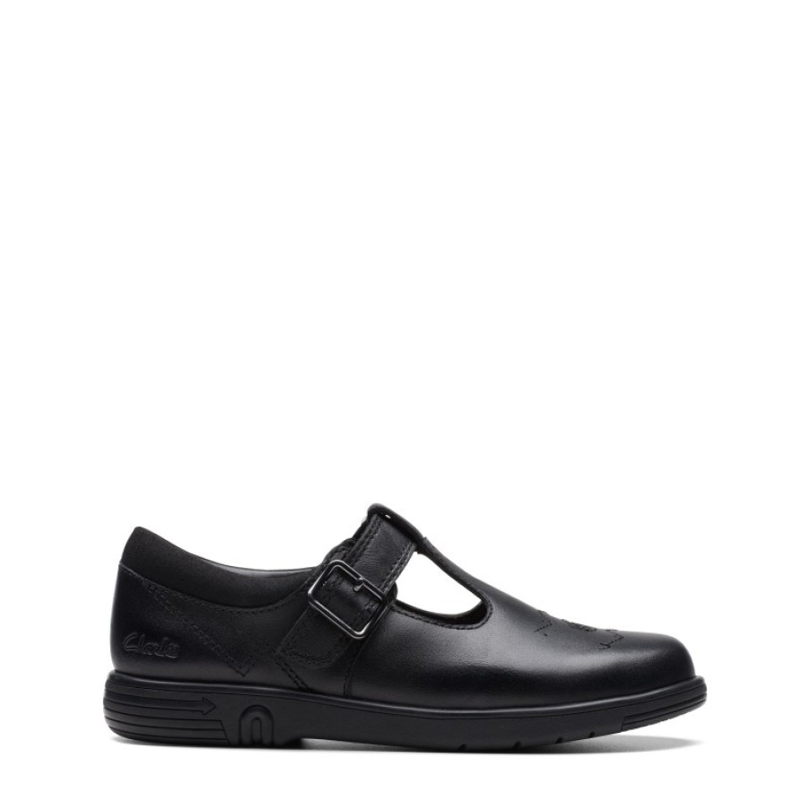 Children'S Clarks Girls School Shoes | Jazzy Tap Kid School Shoes - Black Leather