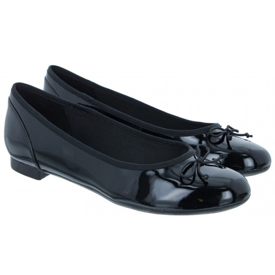 Children'S Clarks Teen Girls School Shoes | Couture Bloom Slip-On Shoes - Black Patent