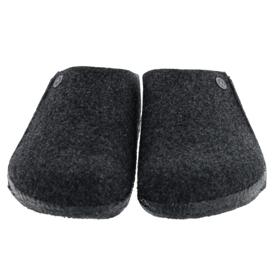 Men'S Birkenstock | Zermatt Shearling 1015090 Slippers - Anthracite Wool Felt