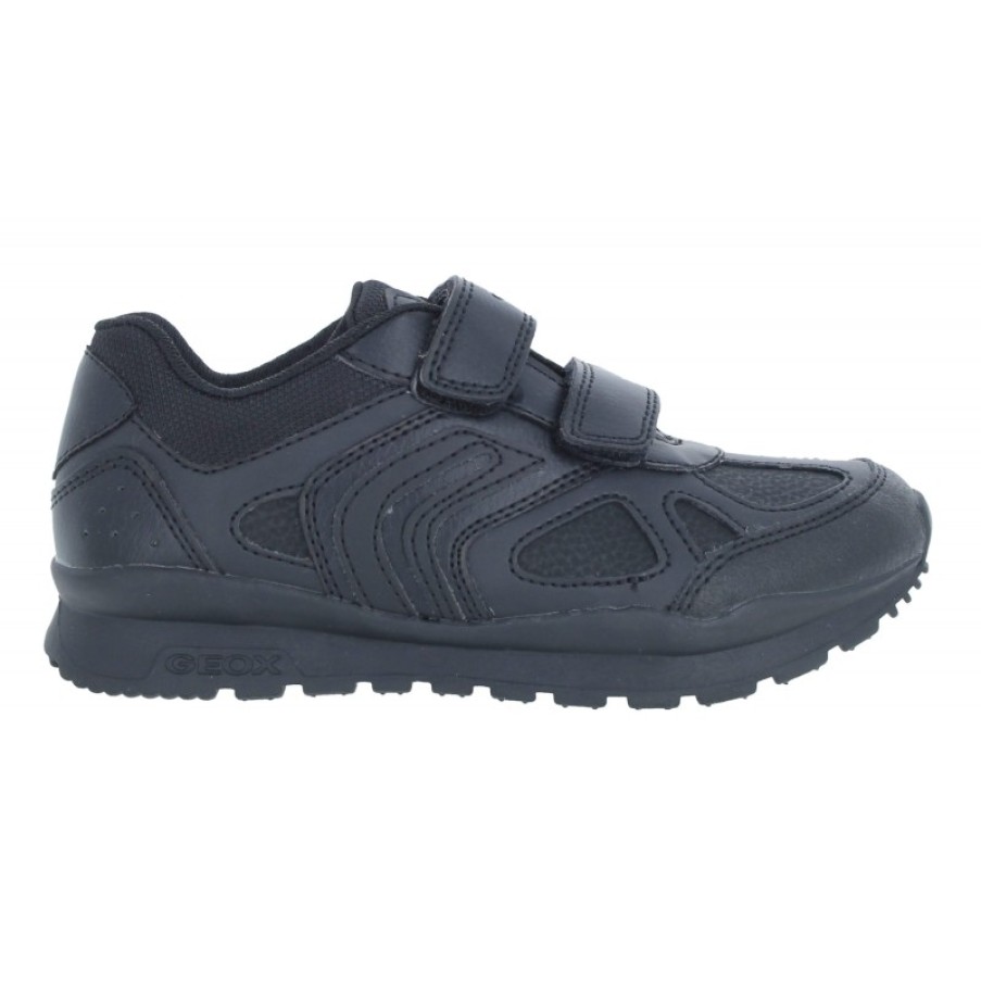 Children'S Geox Girls Trainers | Pavel J0415C Trainers - Black Leather