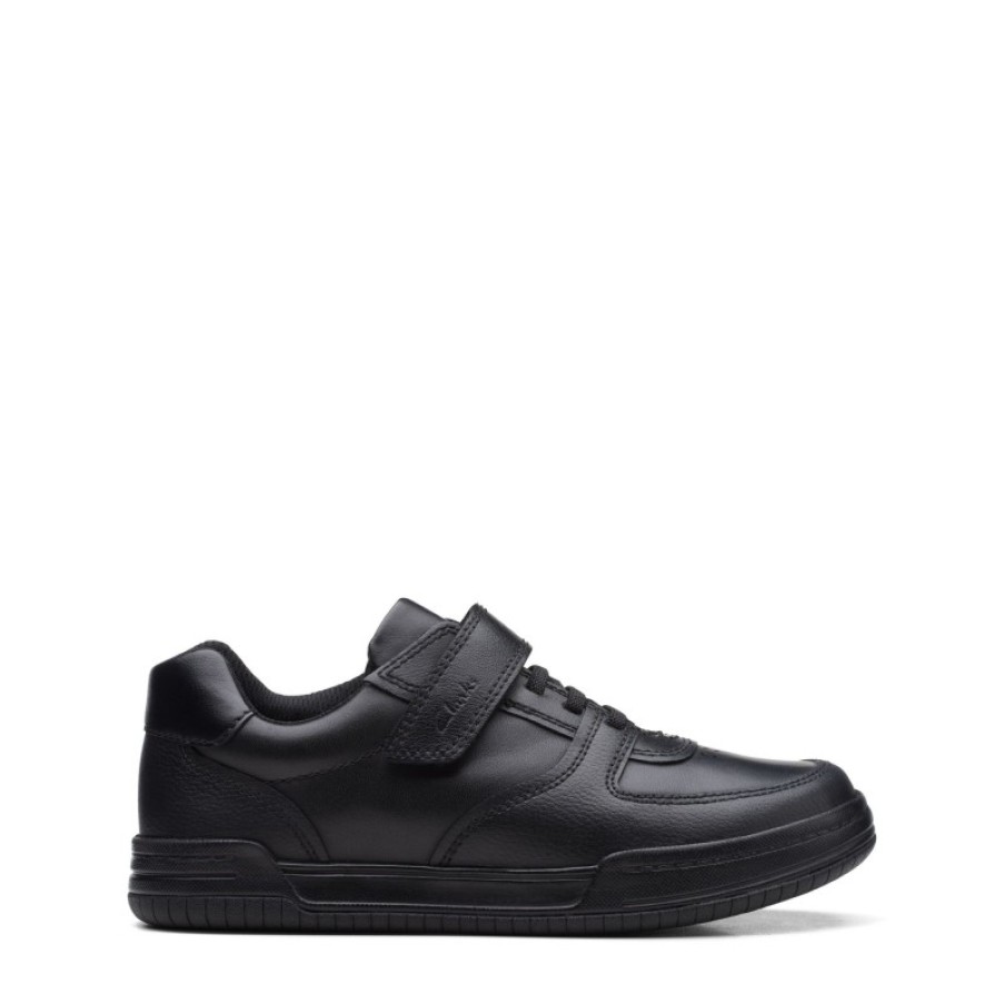 Children'S Clarks Boys School Shoes | Fawn Lay Older School Shoes - Black Leather