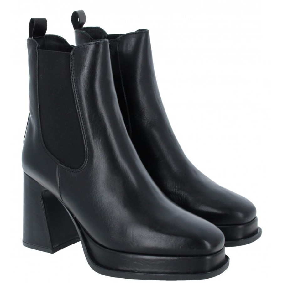 Women'S Alpe | 2751 Heeled Ankle Boots - Black Leather