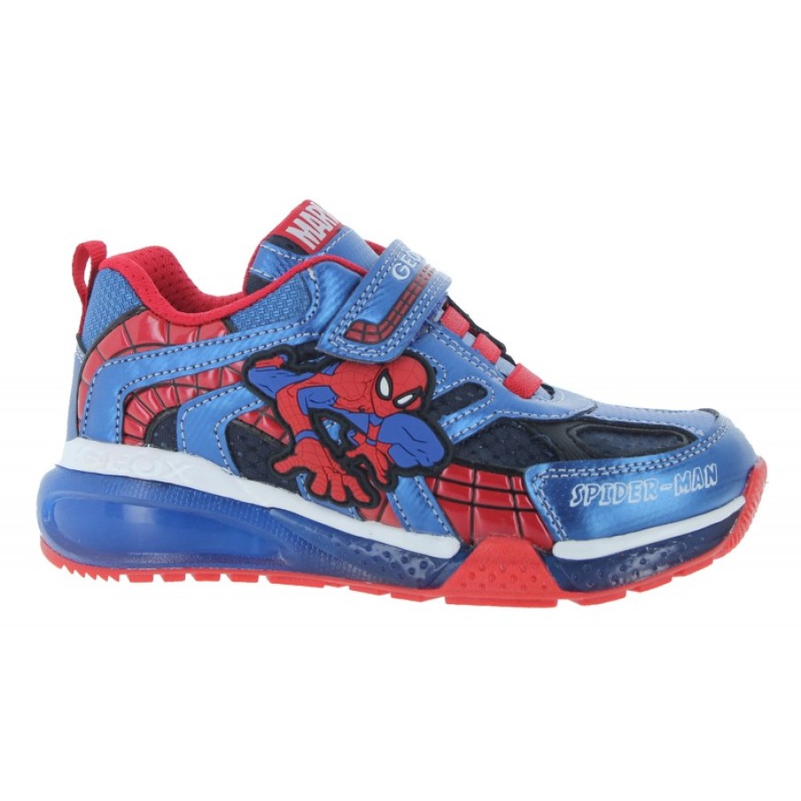 Children'S Geox Boys Trainers | J Bayony J26Feb Spiderman Trainers - Navy/Royal