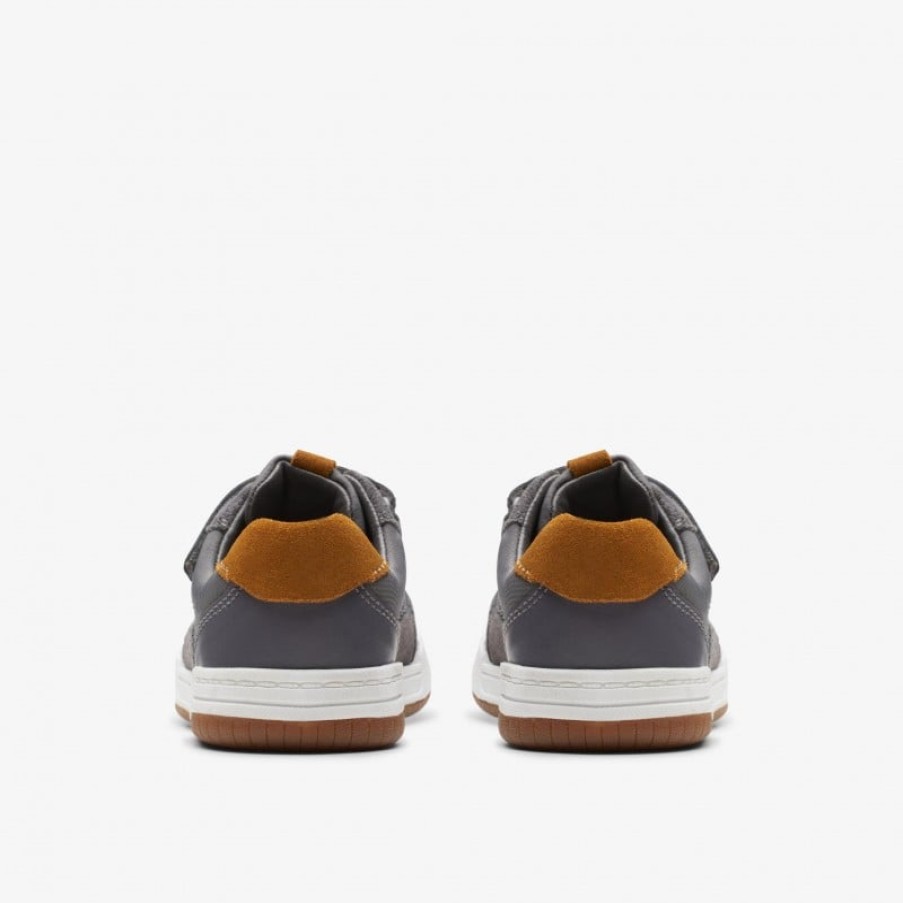 Children'S Clarks Boys Trainers | Fawn Family Toddler Shoes - Grey Leather