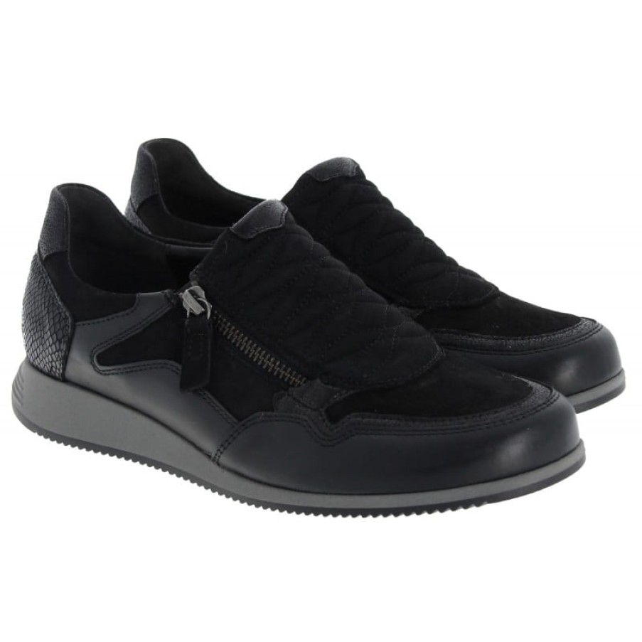 Women'S Gabor | Janis 46.408 Trainers - Black Suede