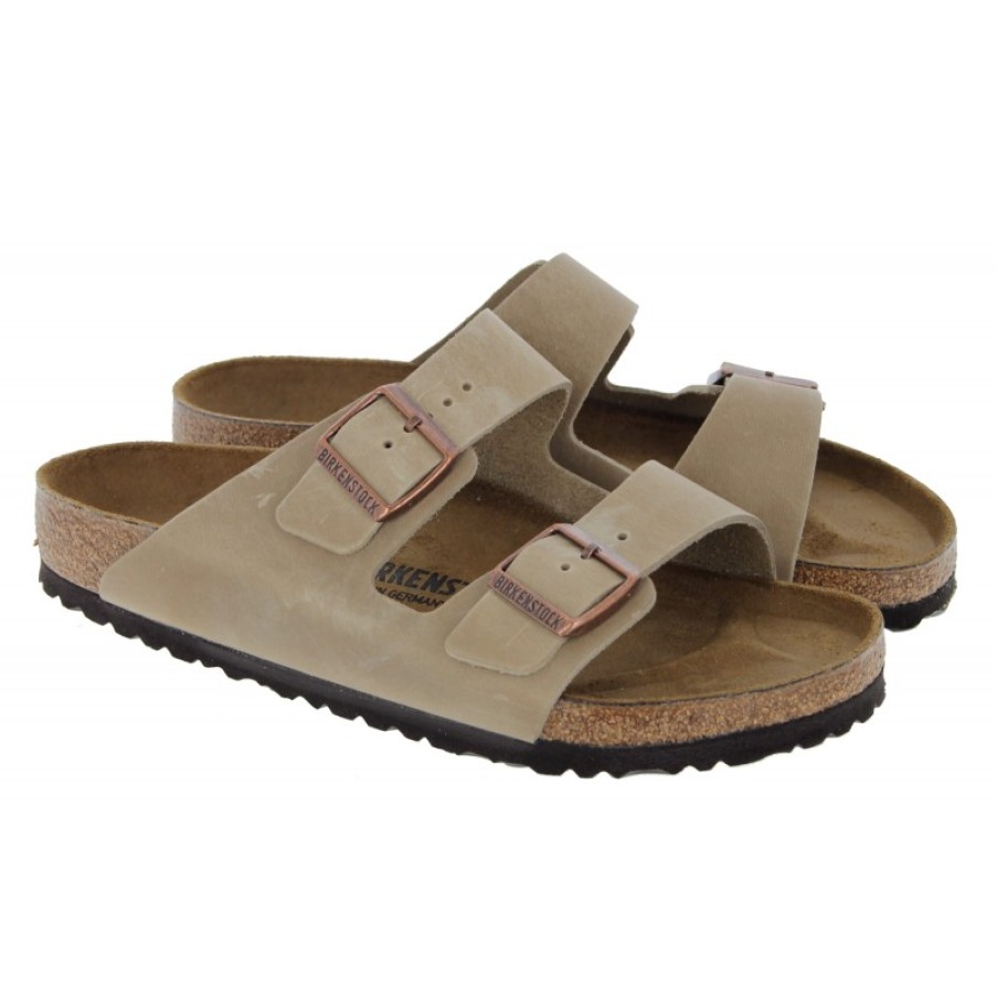 Men'S Birkenstock | Arizona 352201 Sandals - Tobacco Brown Oiled Leather