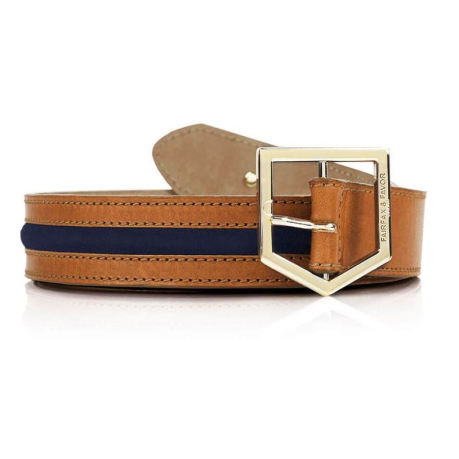 Women'S Fairfax and Favor | Fairfax & Favor Hampton Belt - Tan/Navy