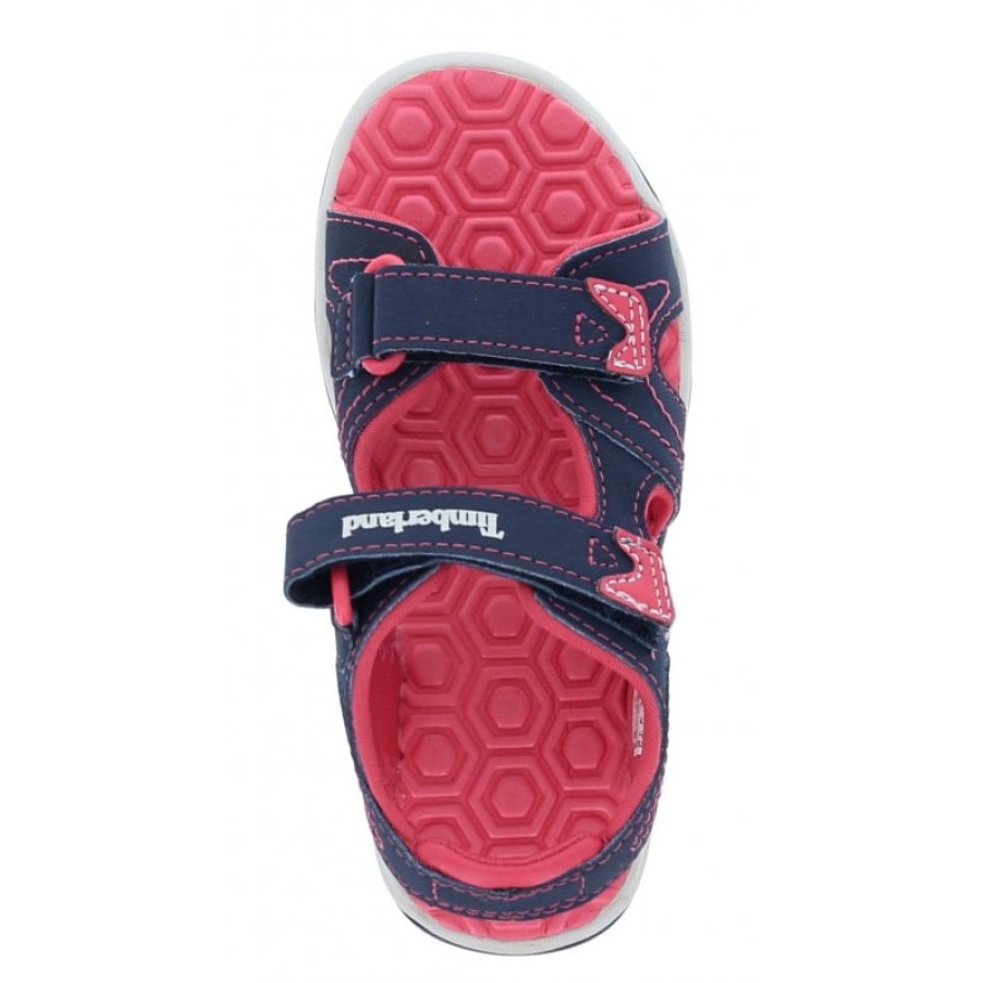 Children'S Timberland Girls Sandals | Adventure Seeker 2 Strap Toddler Sandals - Navy/Pink