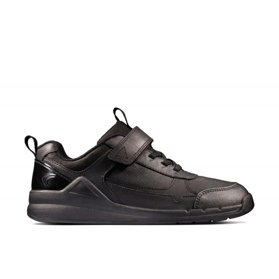 Children'S Clarks Boys Trainers | Orbit Sprint Youth Trainers - Black