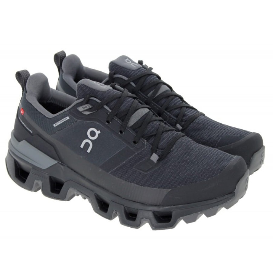 Men'S On Running | Cloudwander Mens Waterproof 73.98606 Trainers - Black/Eclipse