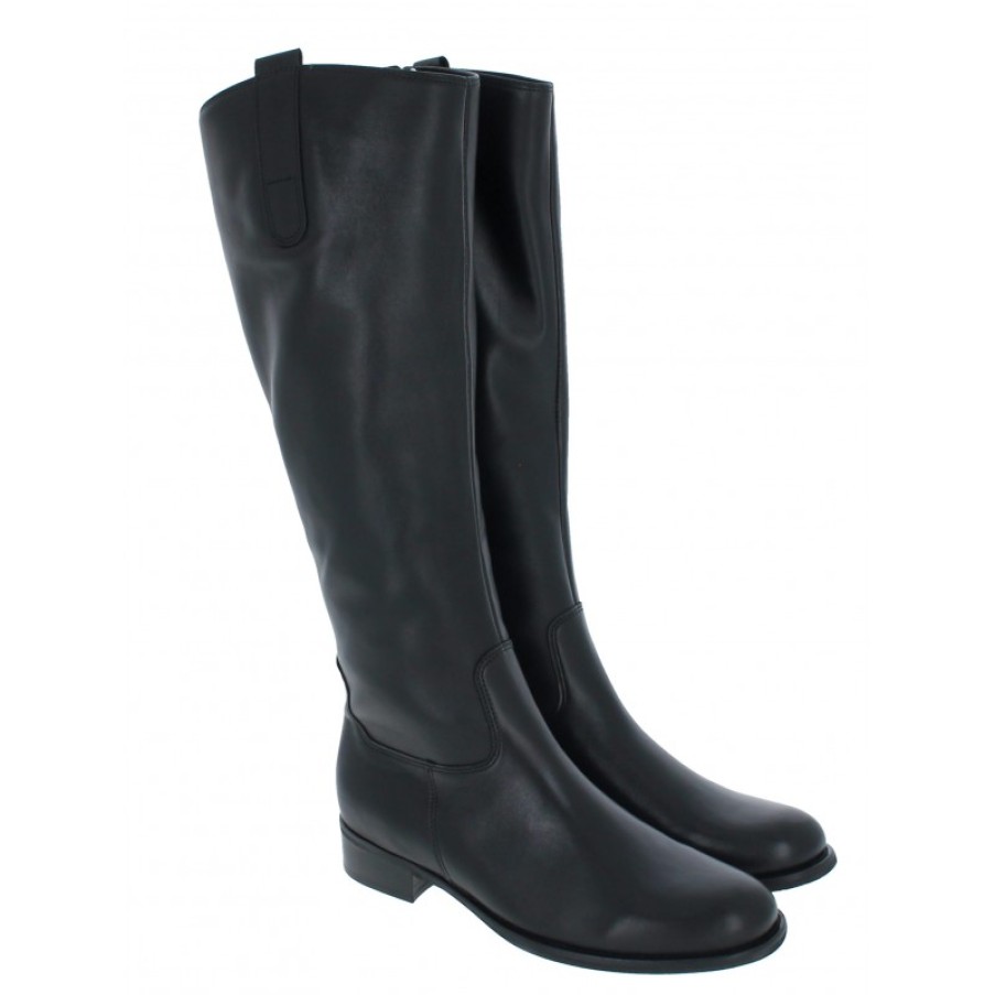 Women'S Gabor | Brook M 31.649 Knee High Boots - Black Leather