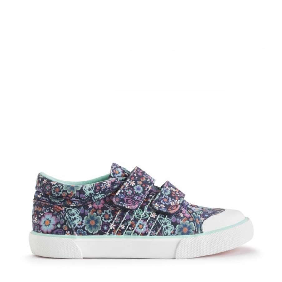 Children'S Start-Rite Girls Canvas Shoes | Garden Canvas Shoes - Navy Floral