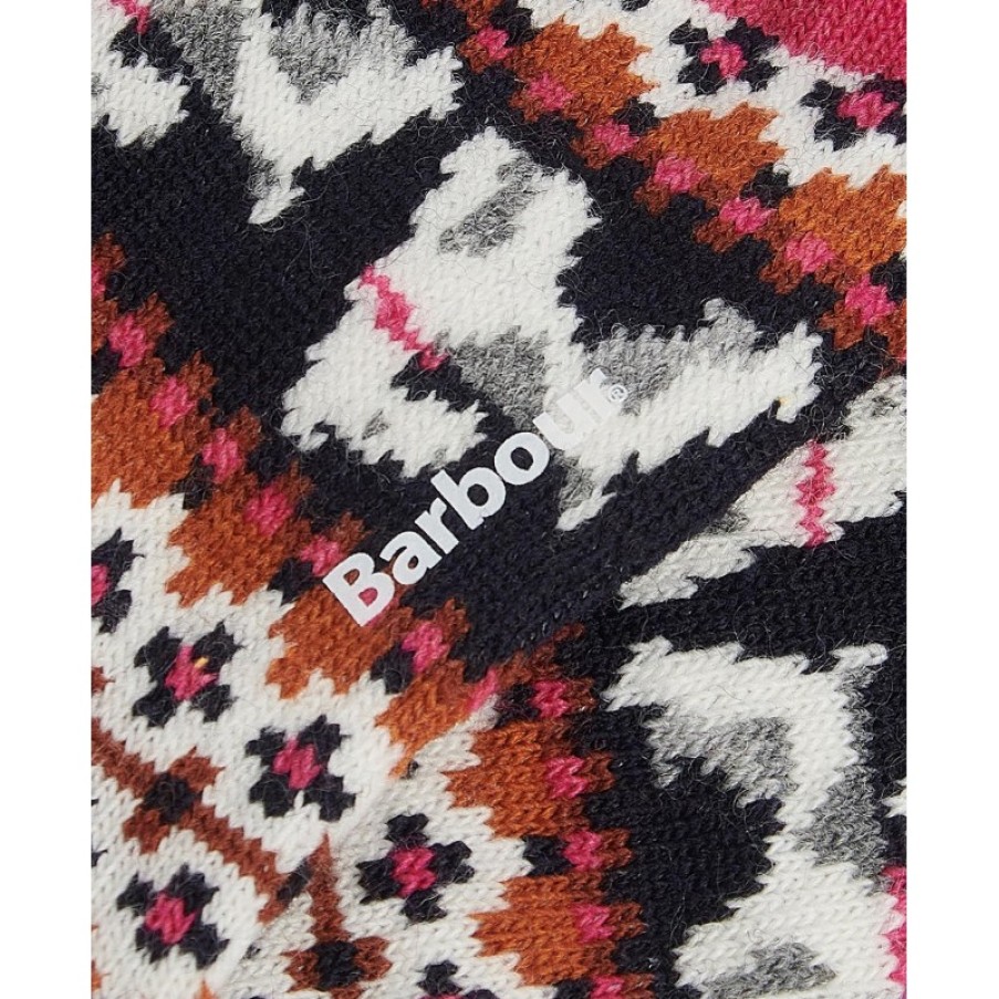 Women'S Barbour | Terrier Fairisle Socks Lso0107 - Pink Textile