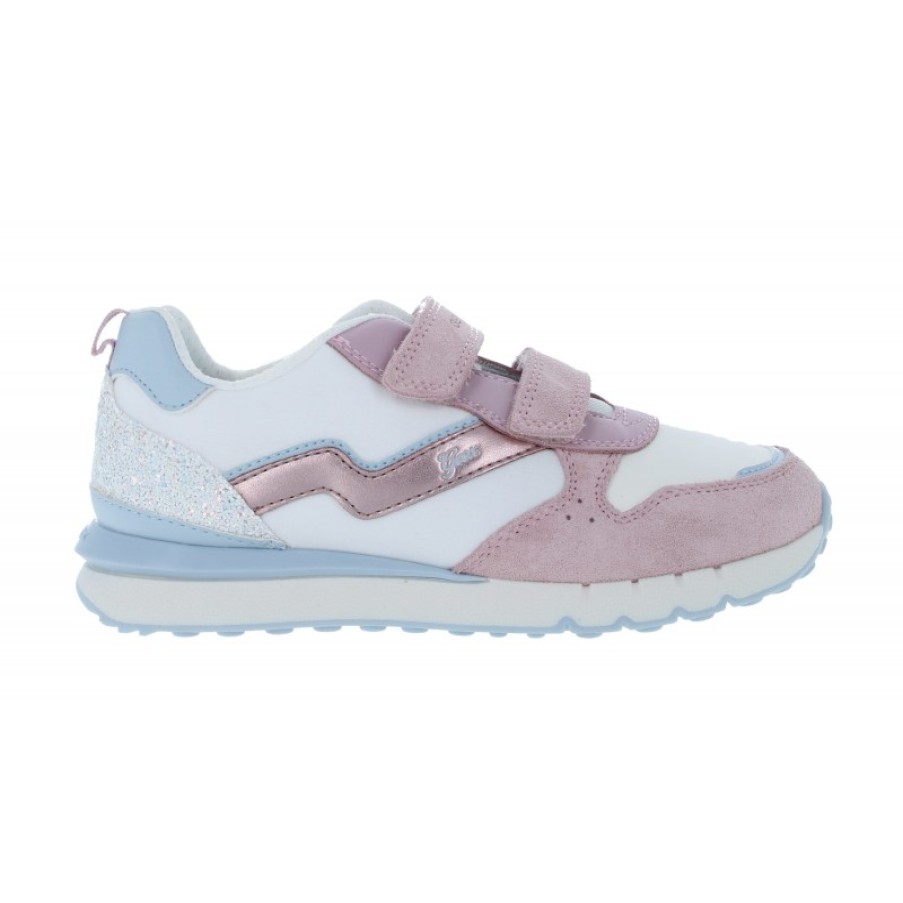 Children'S Geox Girls Trainers | J35Gzd J Fastic Trainers - White/Rose