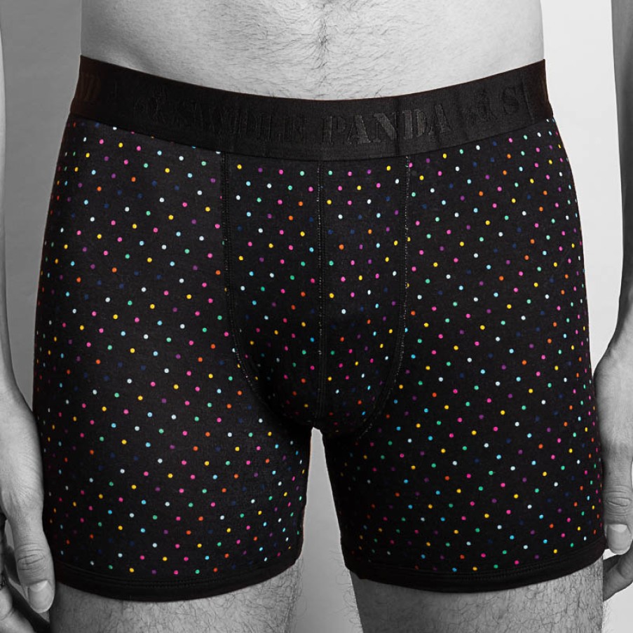 Men'S Swole Panda | Bamboo Boxers - Multi Black