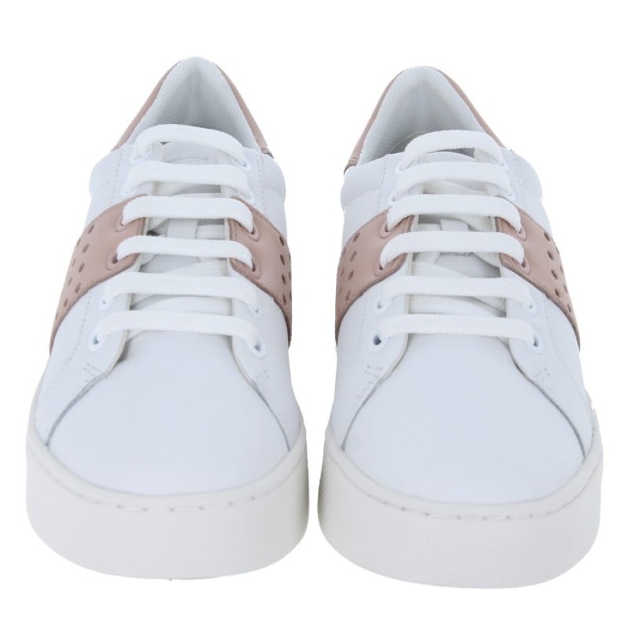 Women'S Geox | Skyely D35Qxb Trainers - White/Nude Leather