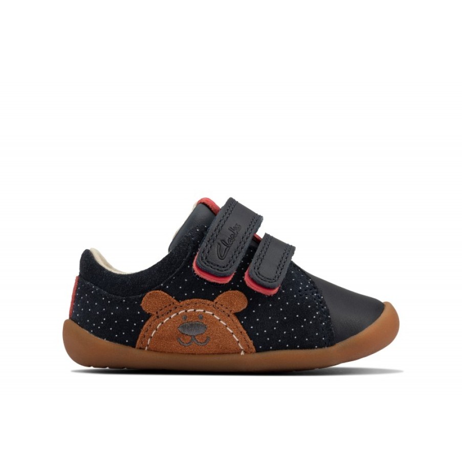 Children'S Clarks Boys Shoes | Roamer Bear Toddler Shoes - Navy