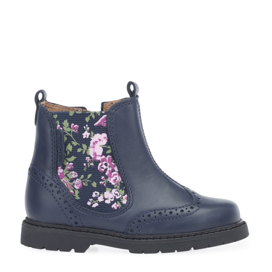 Children'S Start-Rite Girls Boots | Chelsea Boots - Navy Floral