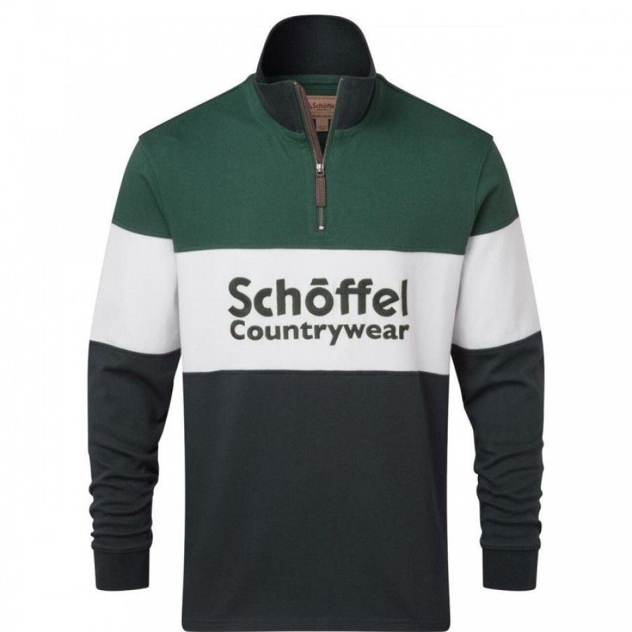 Men'S Schoffel | Exeter Heritage 1/4 Zip 4045 Rugby Shirt - Navy