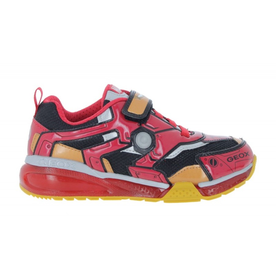 Children'S Geox Boys Trainers | J35Fec J Bayonyc 'Iron Man' Trainers - Black/Red