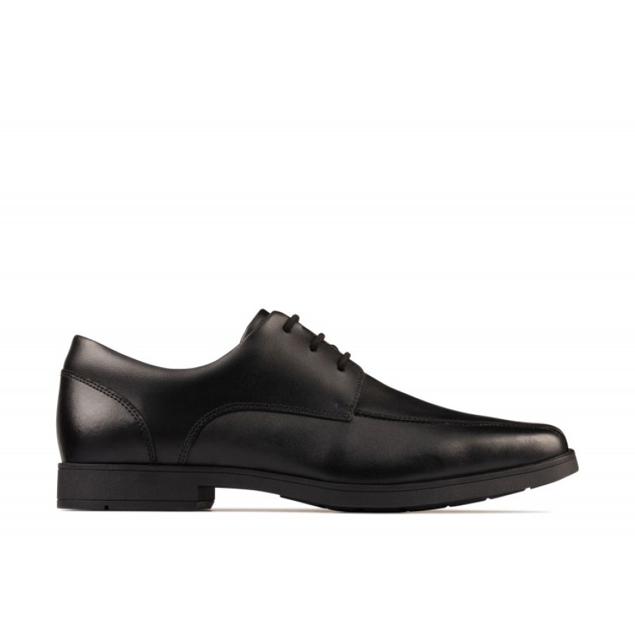 Children'S Clarks Boys School Shoes | Scala Step Youth School Shoes - Black Leather