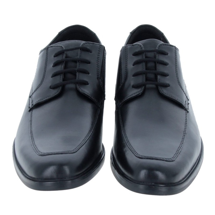 Children'S Clarks Teen Boys School Shoes | Howard Apron Shoes - Black Leather