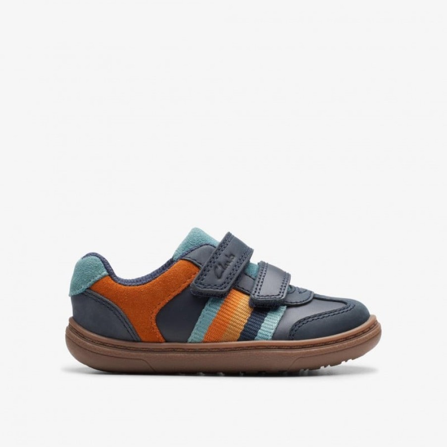 Children'S Clarks Boys Shoes | Flash Den Kid Shoes - Navy Combi