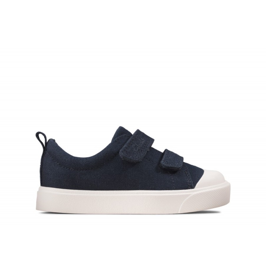 Children'S Clarks Boys Canvas Shoes | City Bright Toddler - Navy Canvas