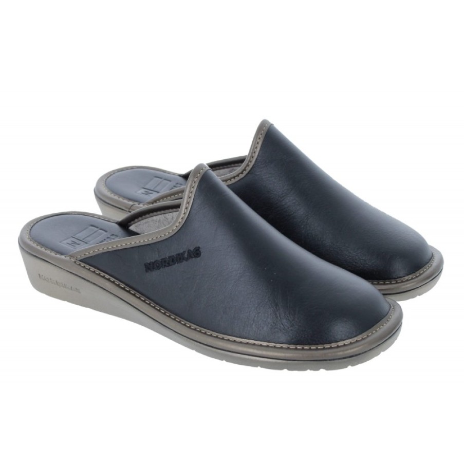 Women'S Nordikas | Naomi 347-0/8 Mule Slippers - Black Leather