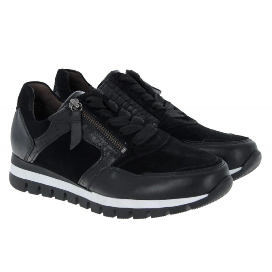 Women'S Gabor | Willett 36.438 Trainers - Black Suede