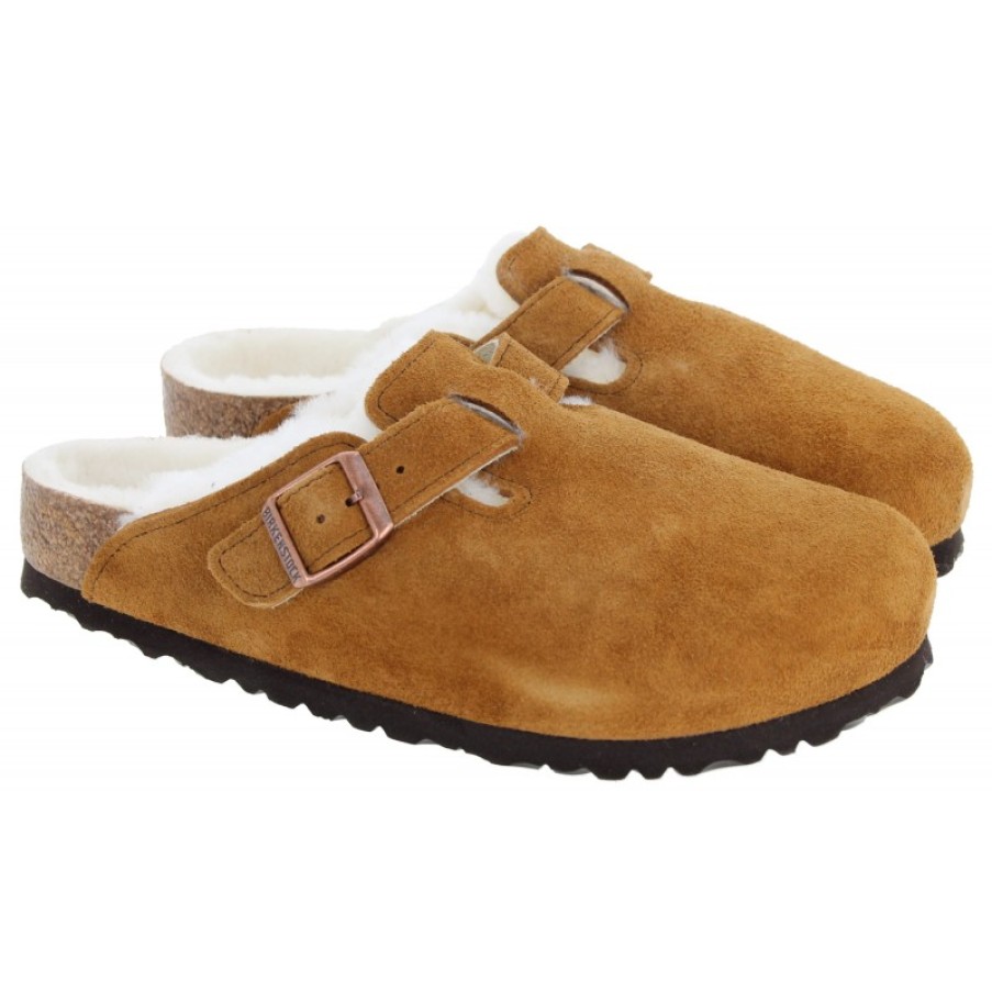 Women'S Birkenstock | Boston Vl Shearling 1001140 Mule - Mink Suede