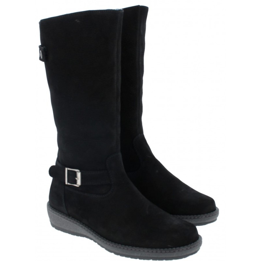 Women'S Waldlaufer | Waldaufer Hoja 533904 Boots- Black Nubuck