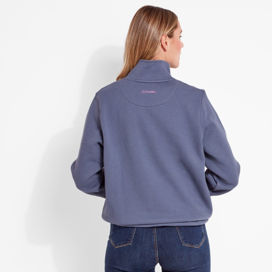 Women'S Schoffel | St Issey Sweatshirt 2303 - Slate Blue Cotton