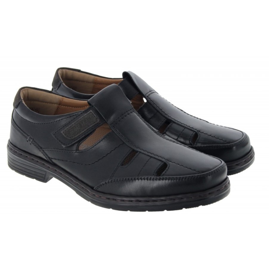 Men'S Josef Seibel | Alastair 08 Summer Shoes - Black Leather