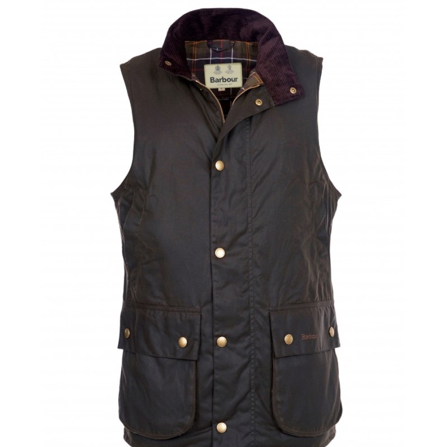 Men'S Barbour | Westmorland Wax Waistcoat Mwx0723 - Olive Waxed Cotton