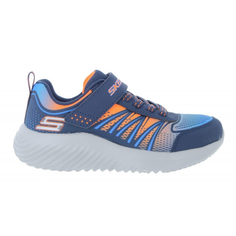 Children'S Skechers Boys Trainers | Bounder Zatic Trainers 403737L - Navy / Orange