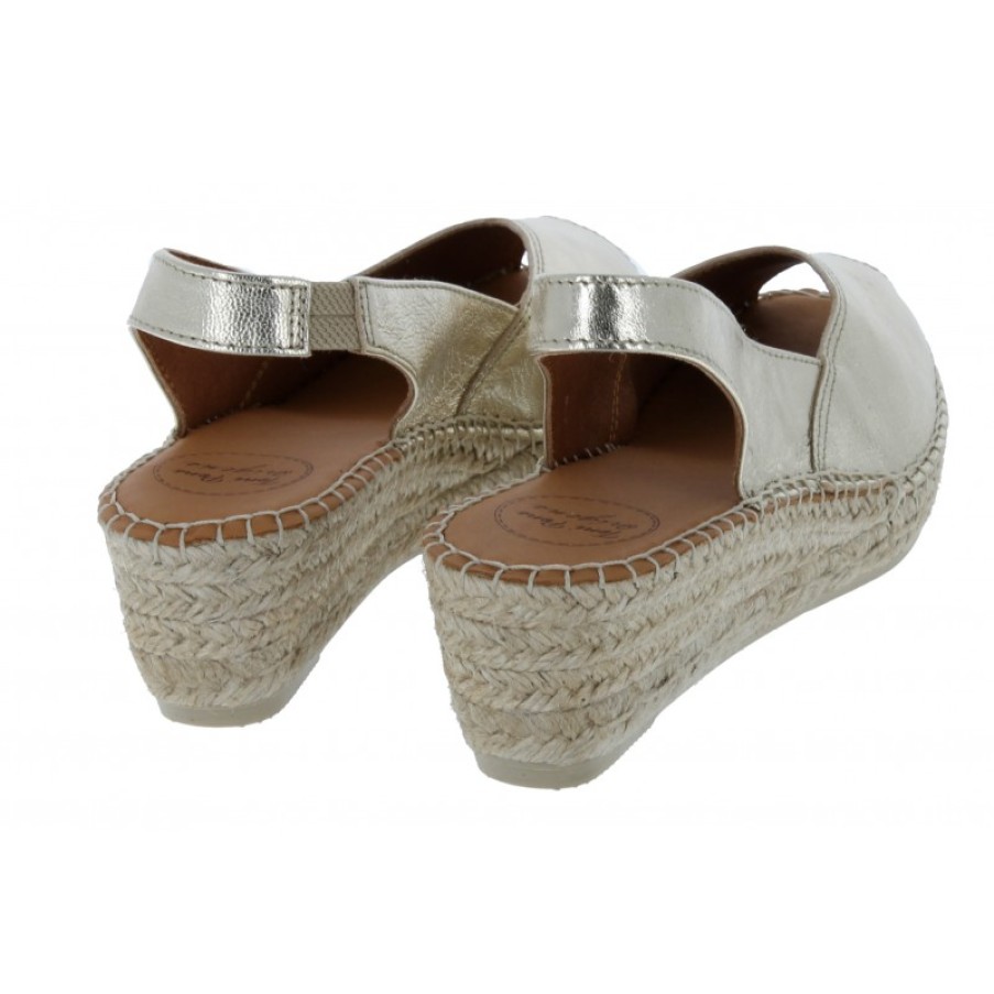 Women'S Toni Pons | Bernia-P Peep Toe Espadrilles - Platinum Leather