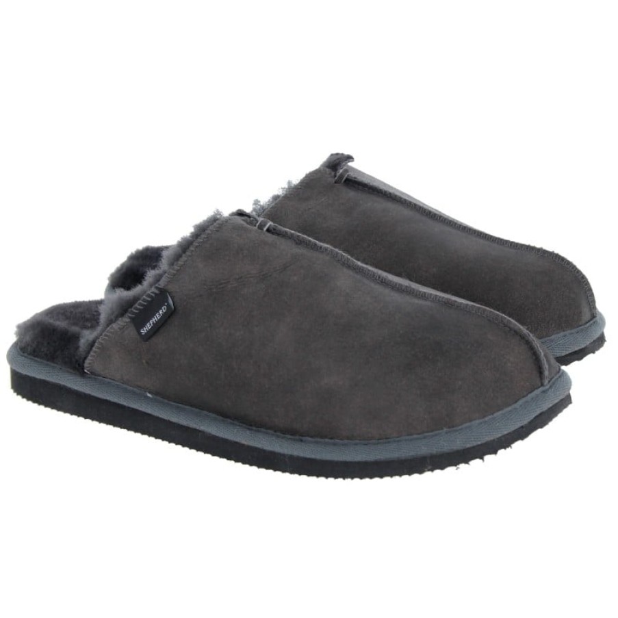 Men'S Shepherd of Sweden | Sheperd Of Sweden Hugo Mule Slippers - Antique/Asphalt