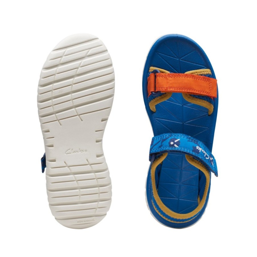 Children'S Clarks Boys Sandals | Surfing Tide Kids Sandals - Blue