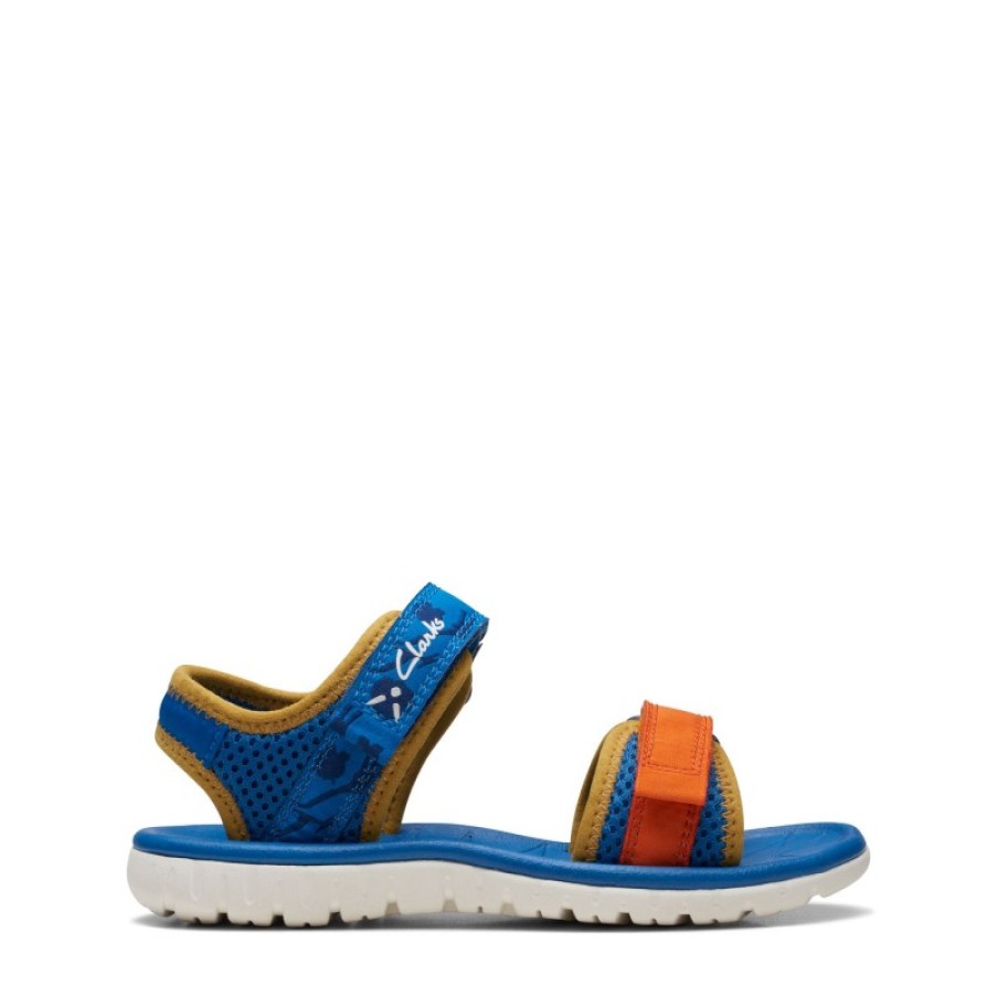 Children'S Clarks Boys Sandals | Surfing Tide Kids Sandals - Blue