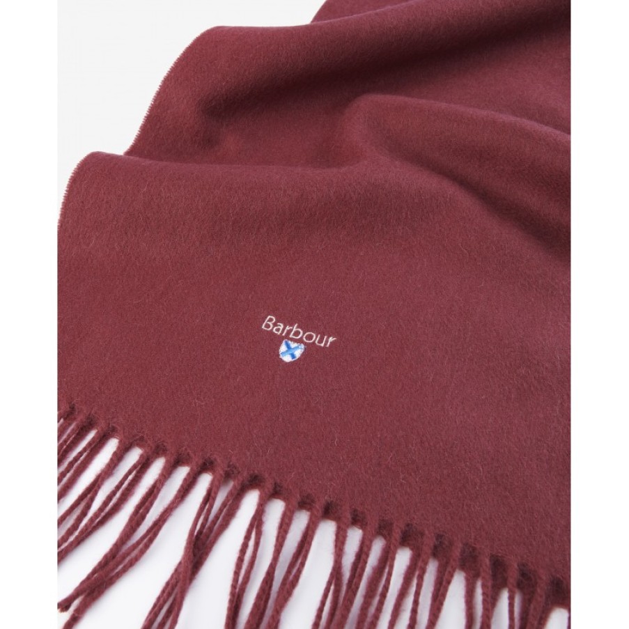 Men'S Barbour | Plain Lambswool Scarf Usc0008 - Port Red