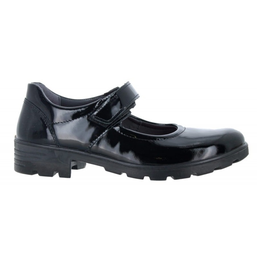 Children'S Ricosta Teen Girls School Shoes | Nora 7200402 School Shoes - Black Patent