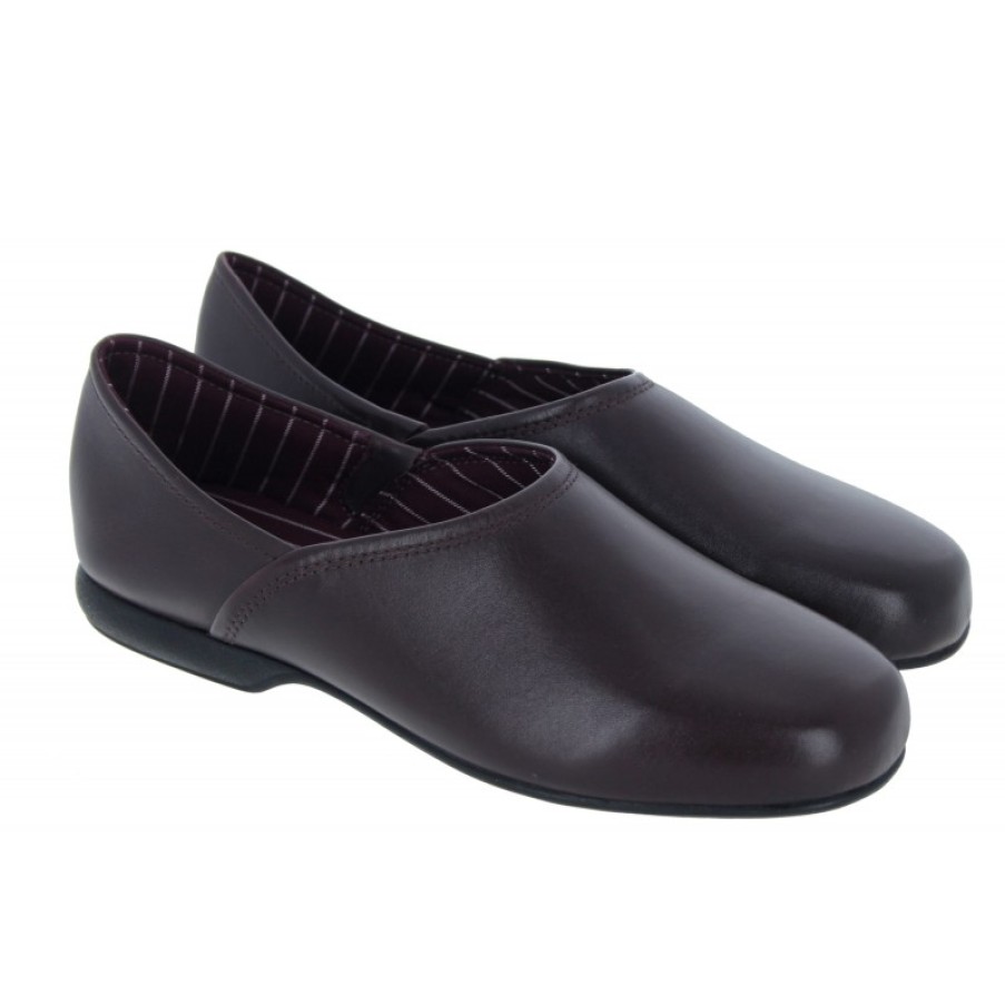 Men'S Clarks | Harston Elite Slippers - Burgundy Leather