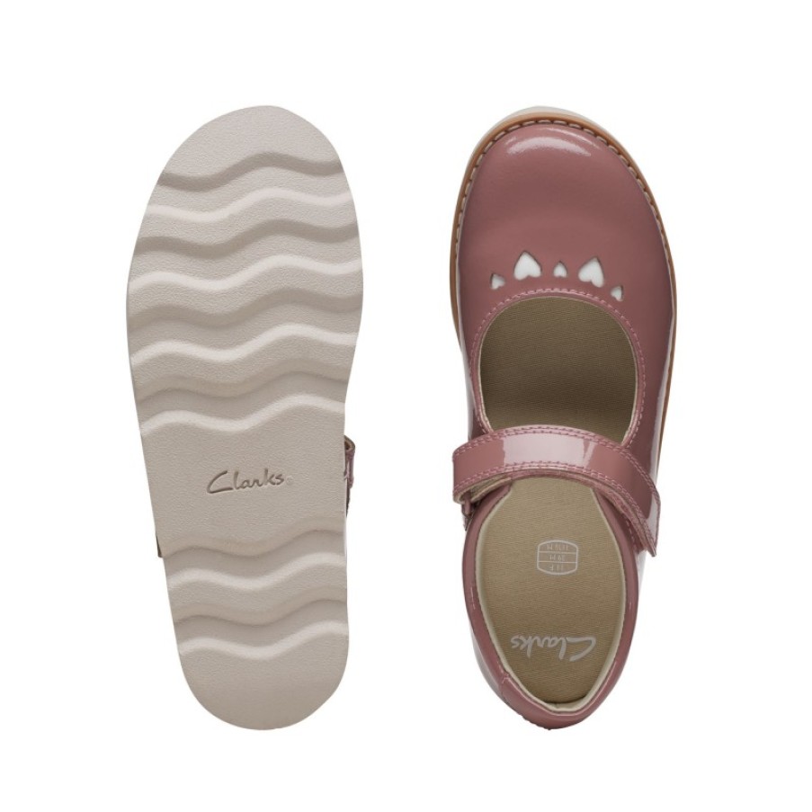 Children'S Clarks Girls Shoes | Crown Jane Kids Shoes - Dusty Pink Patent