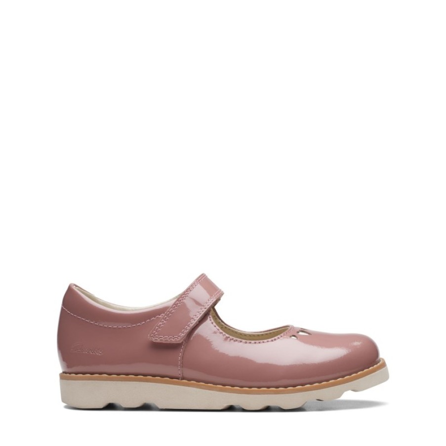 Children'S Clarks Girls Shoes | Crown Jane Kids Shoes - Dusty Pink Patent