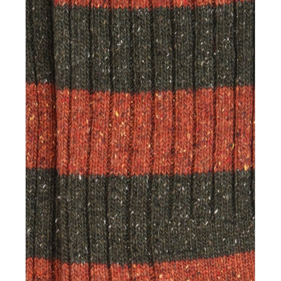 Men'S Barbour | Houghton Stripe Socks Mso0170 - Orange