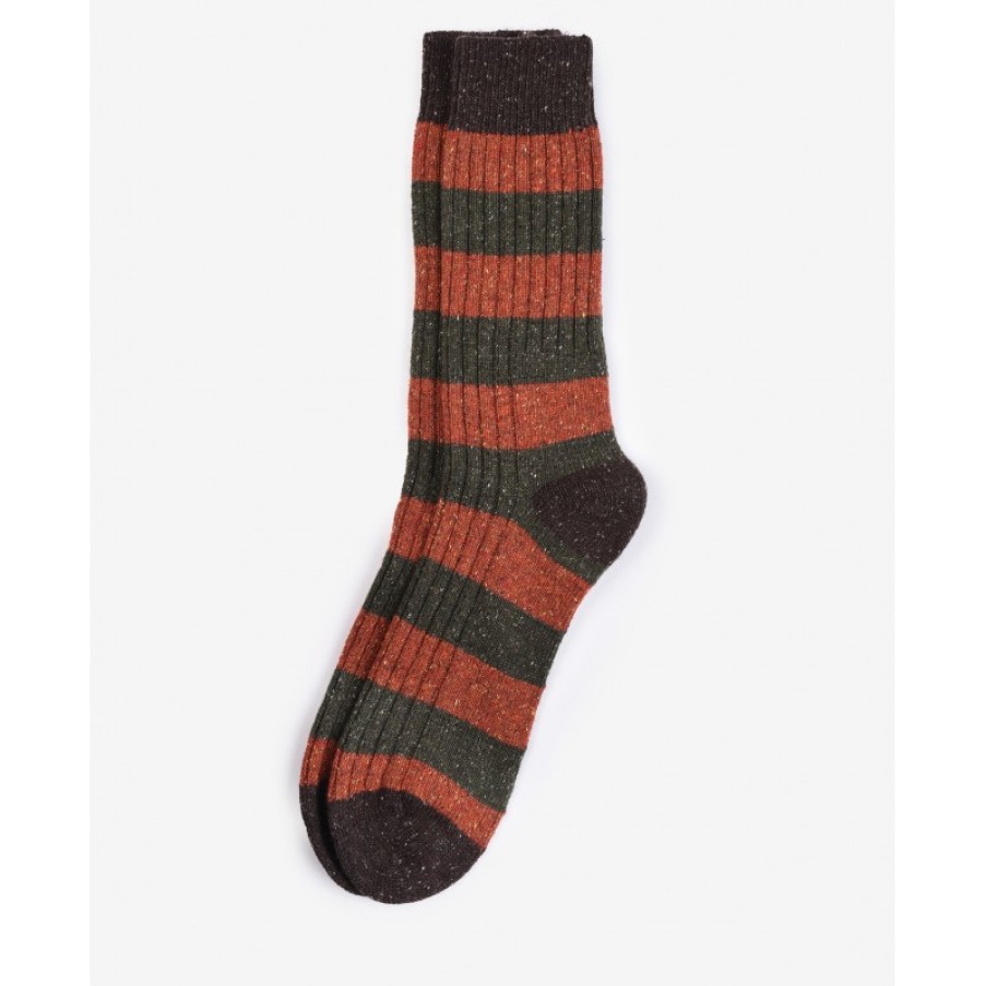 Men'S Barbour | Houghton Stripe Socks Mso0170 - Orange