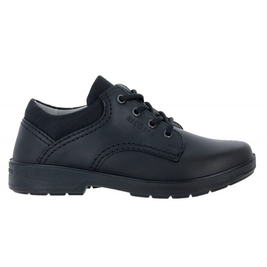 Children'S Ricosta Boys School Shoes | Harry 4100202 School Shoes - Black Leather